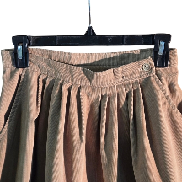 Vintage Dimensions V Corduroy Skirt Women’s Size 10 Beige High Waist A-Line - Picture 3 of 11